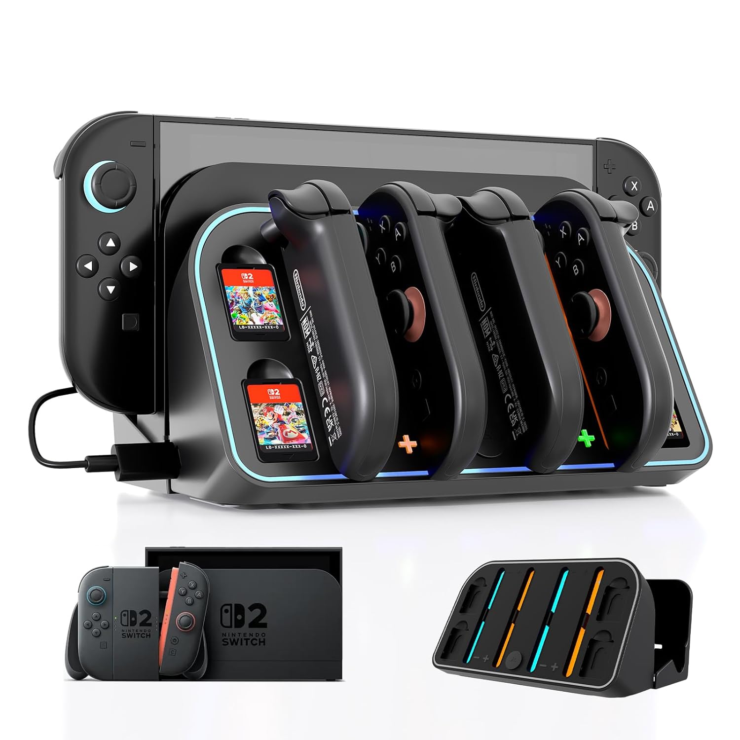 Gaming Console Station - Wall Mount Charging Dock for Nintendo