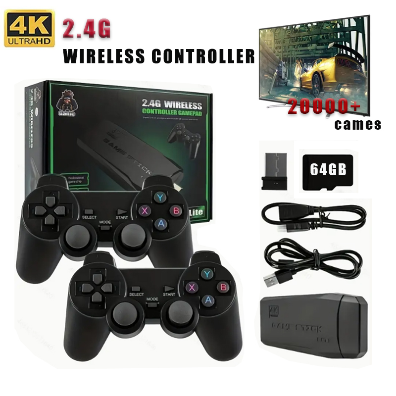 Gaming Console Stick - Wireless Video Game Stick 2.4G Dual