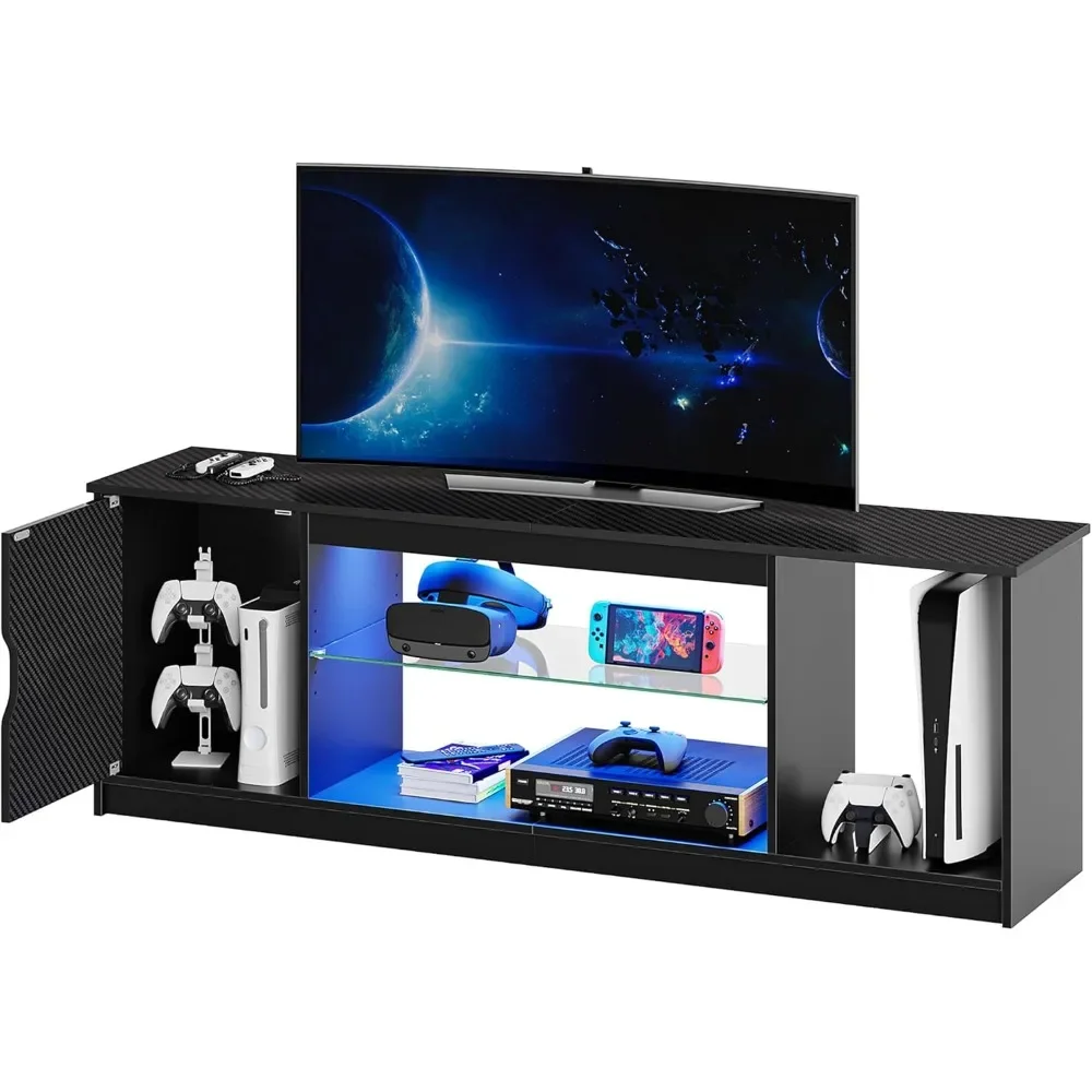 Gaming Console Entertainment Center - Bestier Led Entertainment Center for PS5,