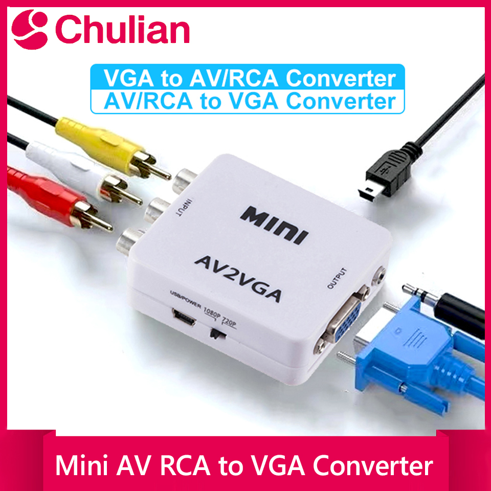Gaming Console Or Pc - VGA to AV Converter 1080P RCA