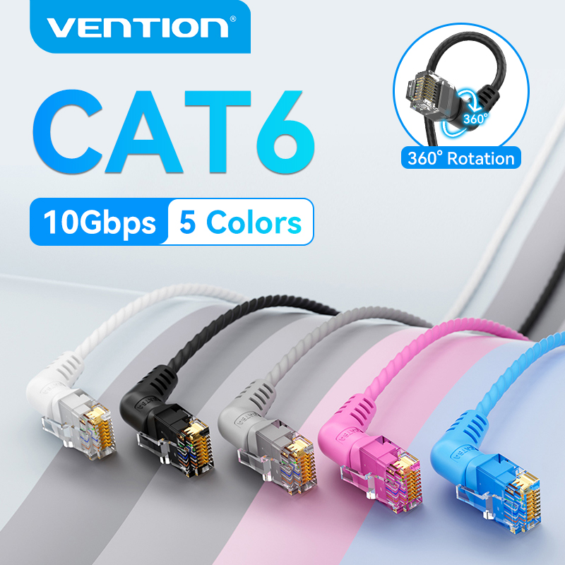 Lan Cable Gaming - Vention CAT6A Ethernet Cable 10Gbps 90/360