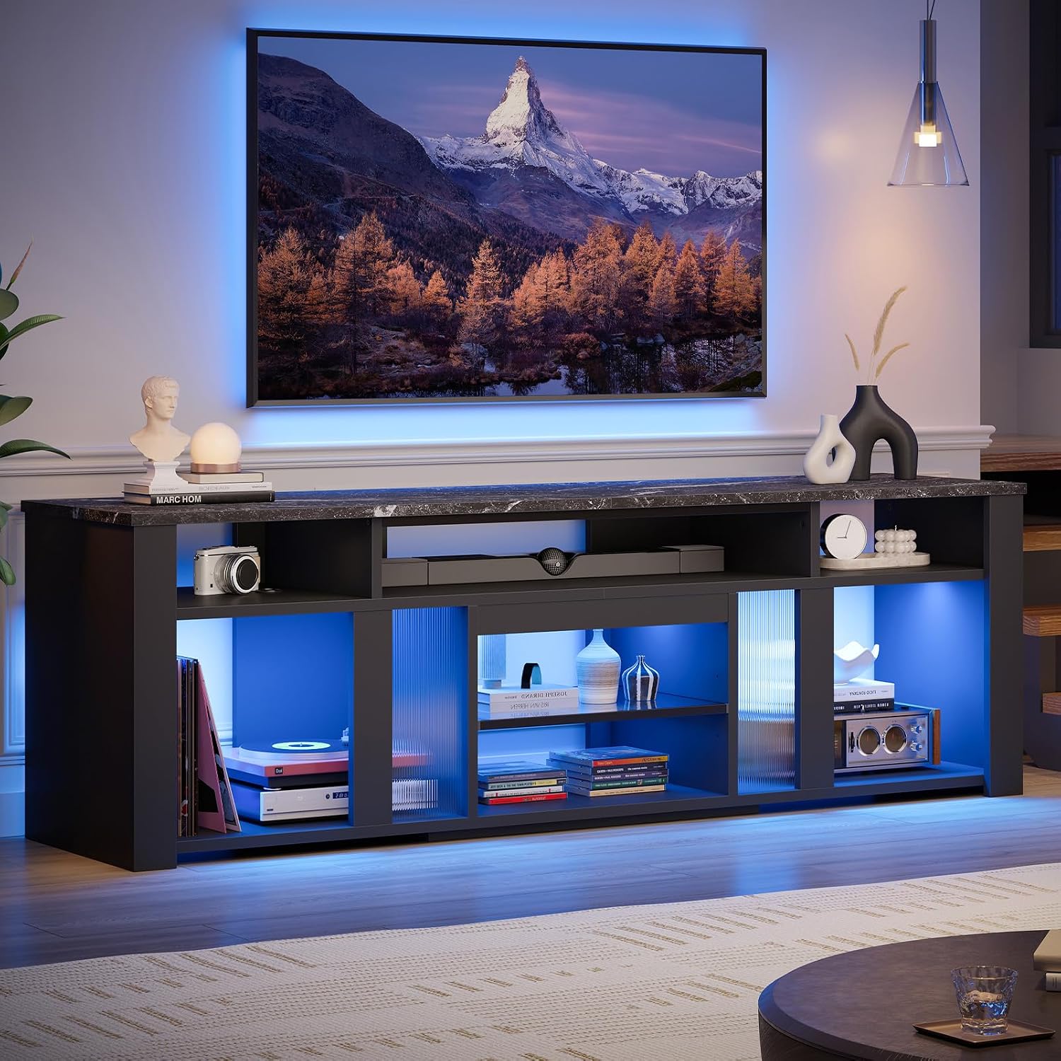Gaming Console Entertainment Center - 80 Inch TV Stand Entertainment Center