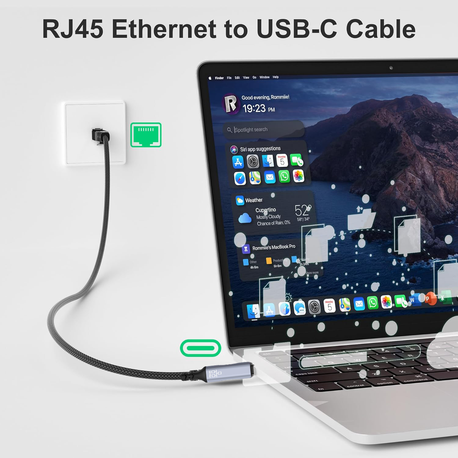 1.8M USB Type-C to RJ45 Ethern - Lan Cable Gaming 评论和价格