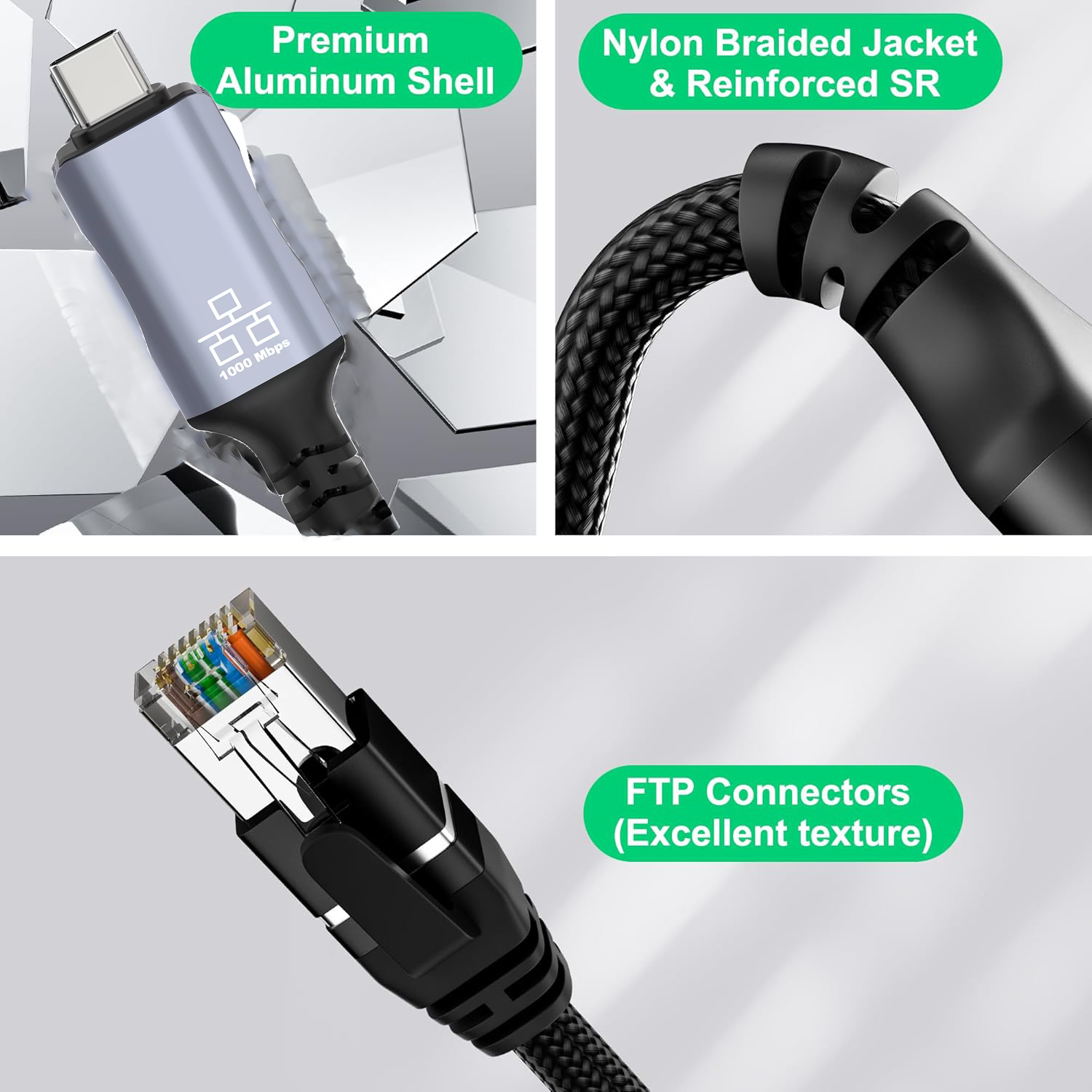 1.8M USB Type-C to RJ45 Ethern - Lan Cable Gaming 评论和价格
