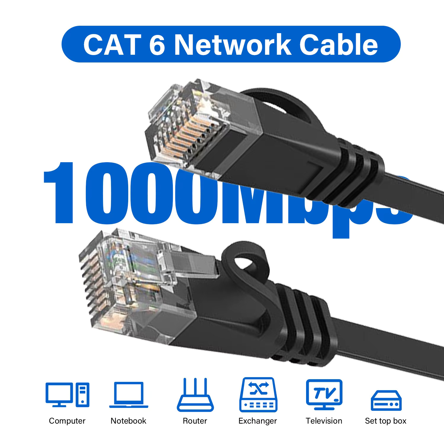Cat 6 Ethernet Cable Flat Cat6 - Lan Cable Gaming 评论和价格