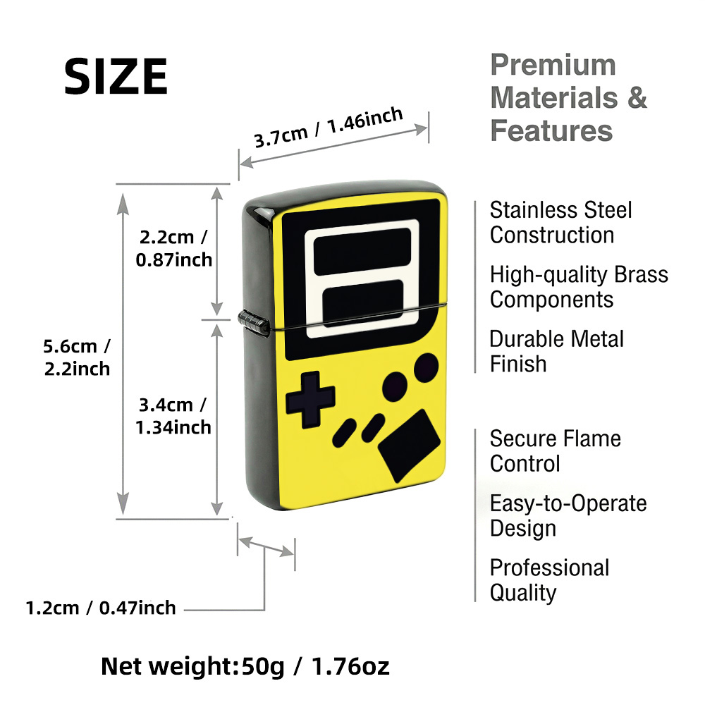 Retro gaming Flip Top Lighter  - Retro.Gaming Console Yellow 评论和价格