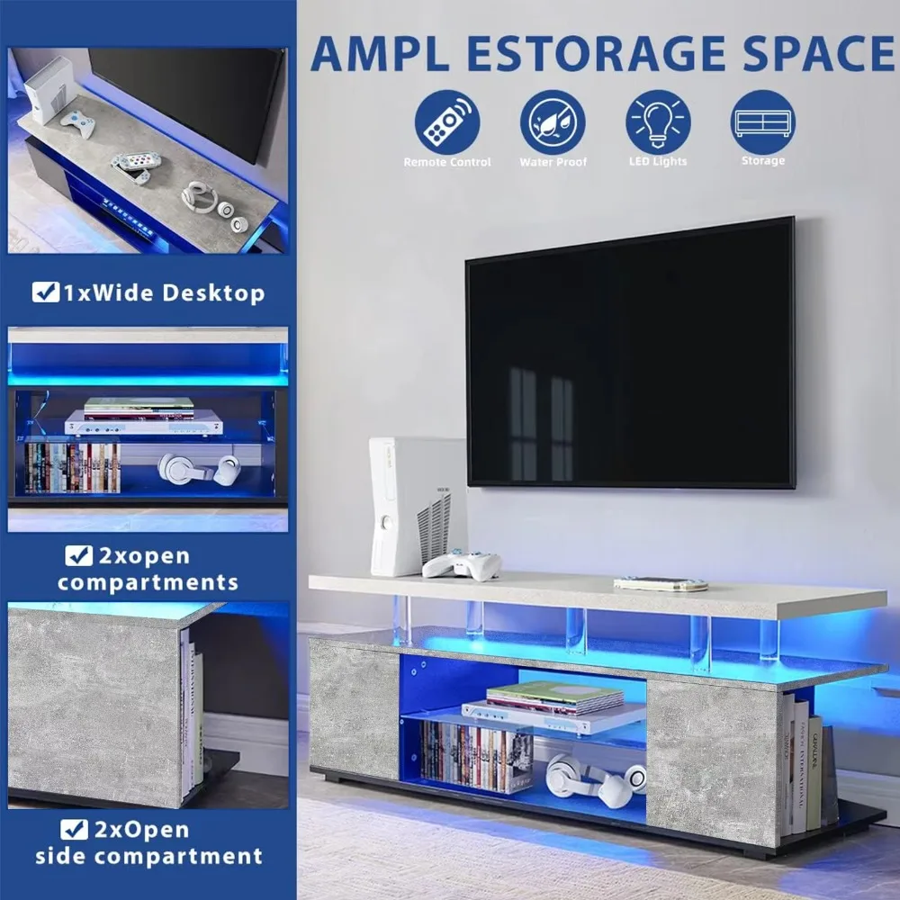 TV Stand for 70 Inch TV LED Ga - Gaming Console Entertainment Center 评论和价格