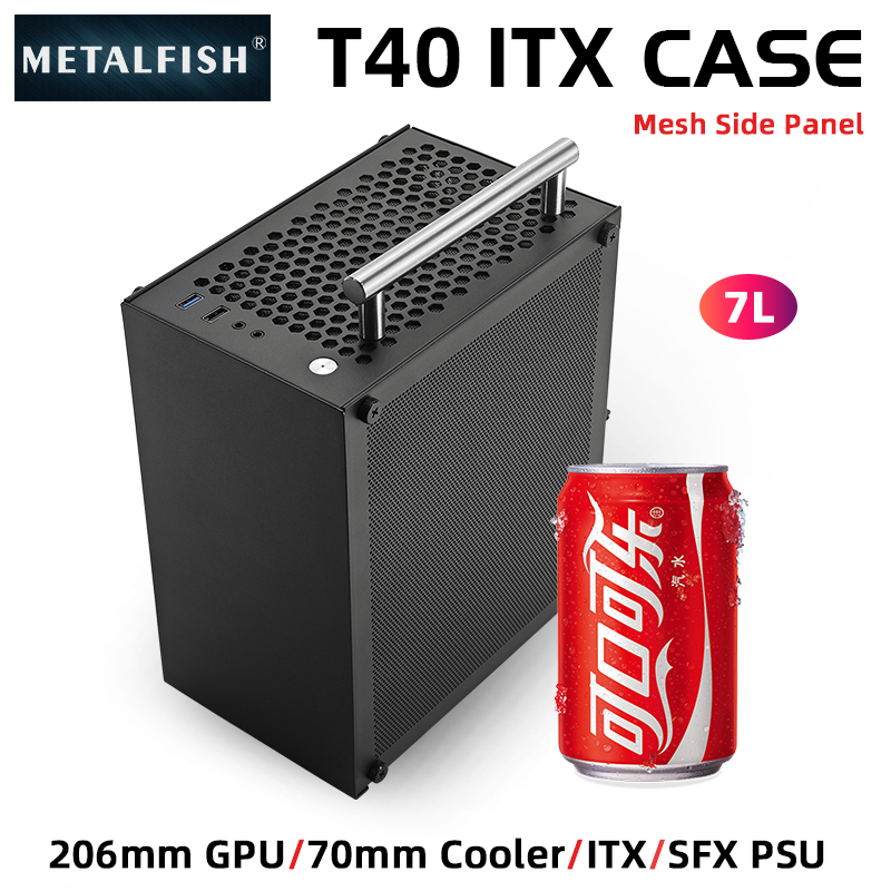 METALFISH T40 Mini ITX Black C - Console Gaming Pc Case 评论和价格