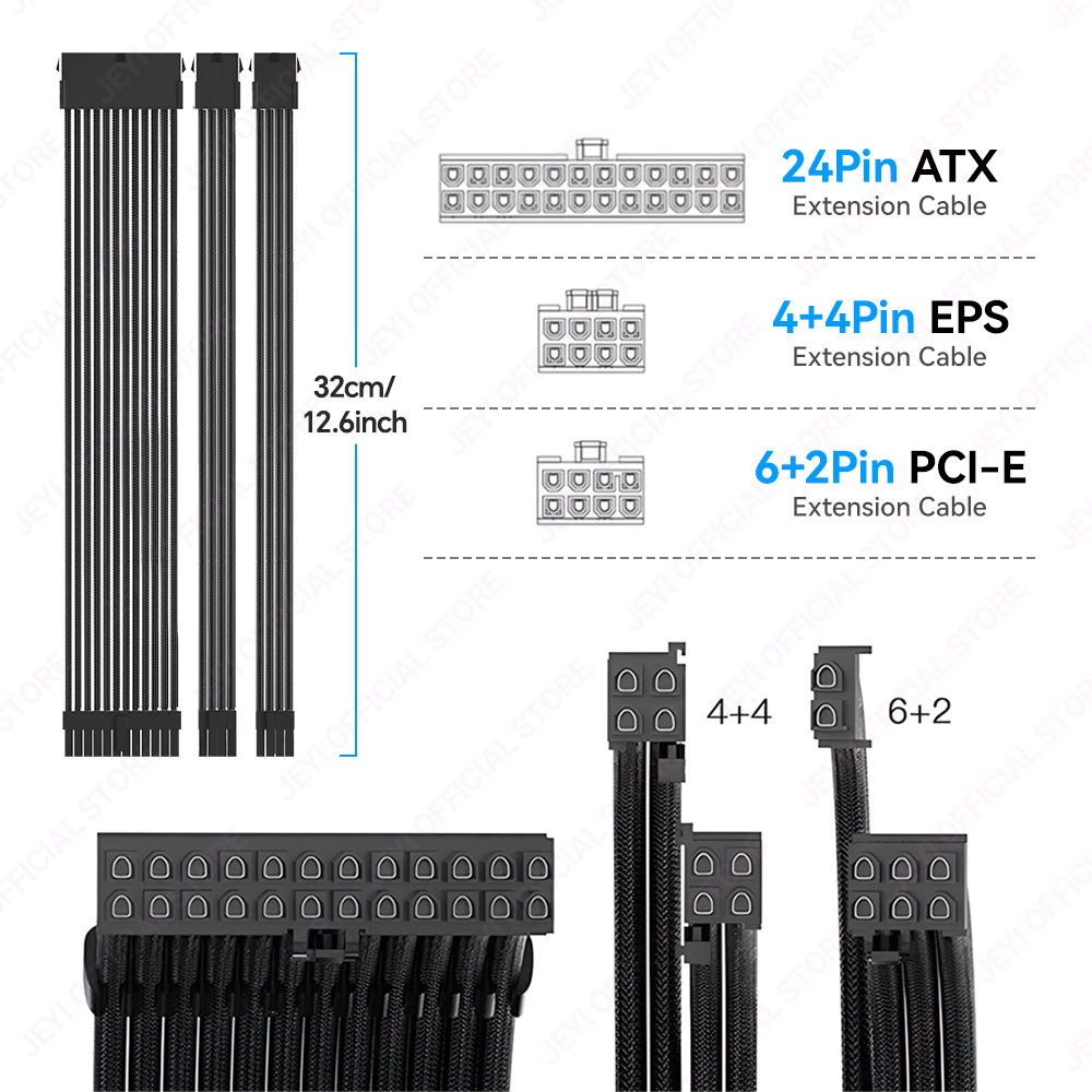 JEYI PSU Extension Cable Kit-2 - Console Gaming Pc Case 评论和价格