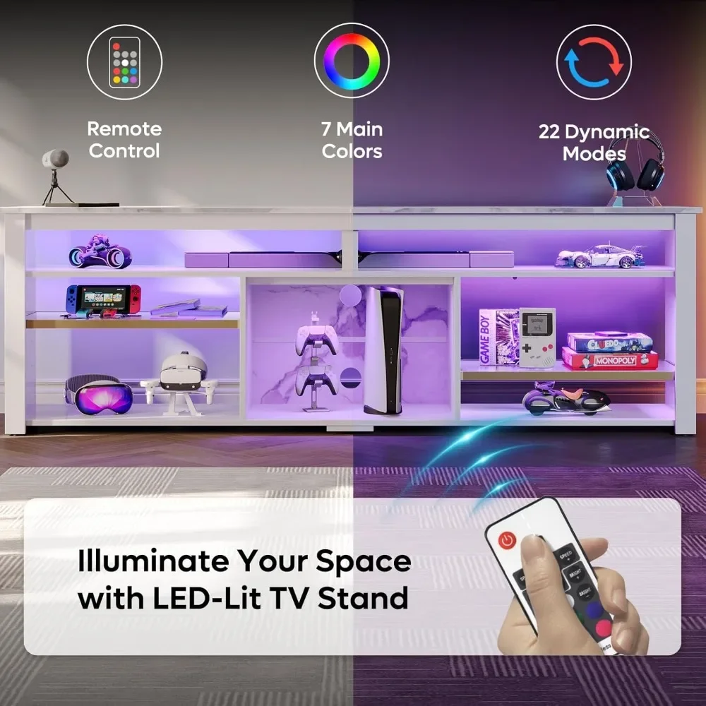 TV Stand for 75 inch TV, Tall  - Gaming Console Entertainment Center 评论和价格