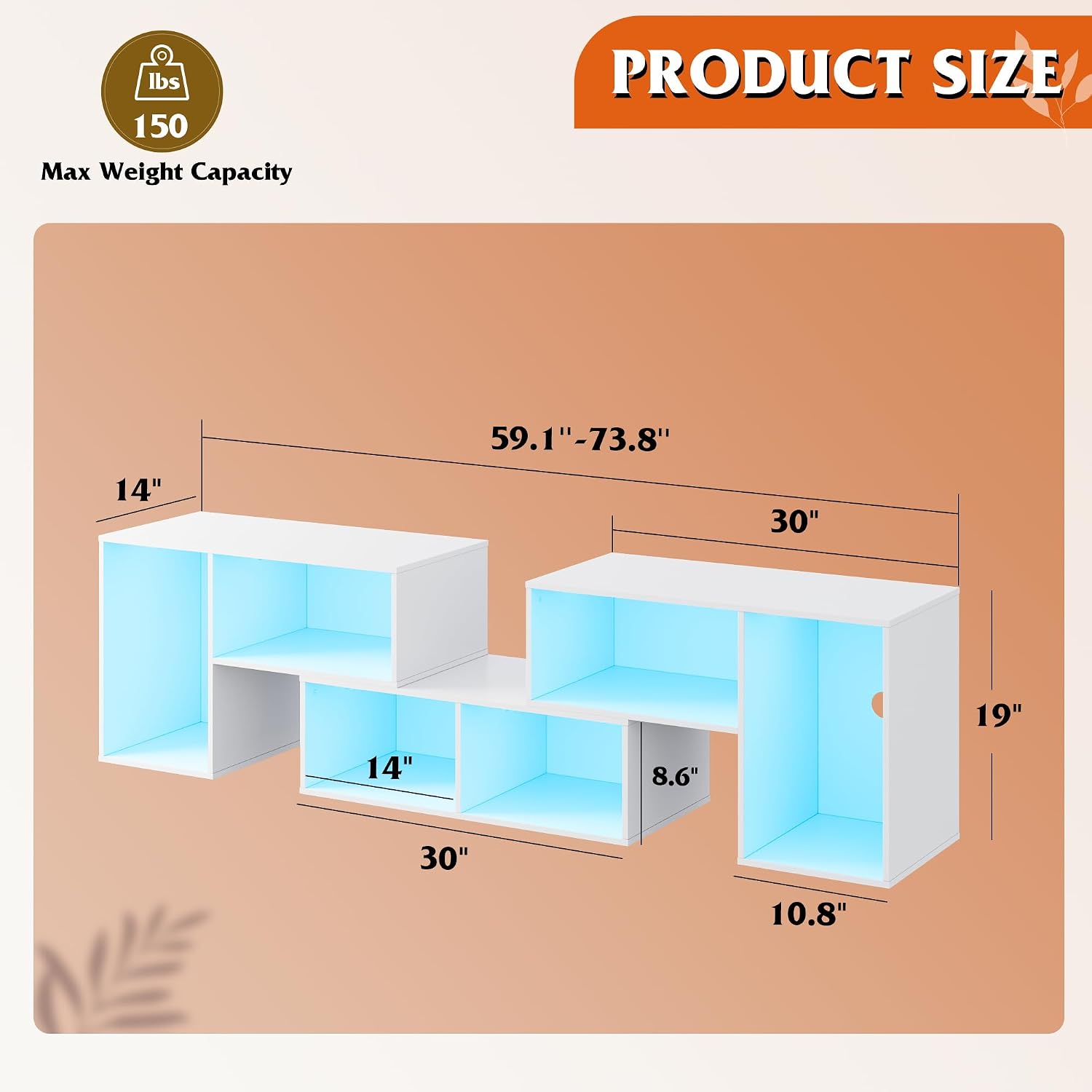 Deformable TV Stand with LED S - Gaming Console Entertainment Center 评论和价格
