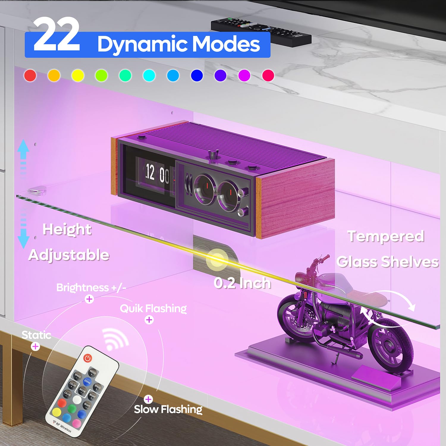 TV Stand for 75/80/85 inch TVs - Gaming Console Entertainment Center 评论和价格