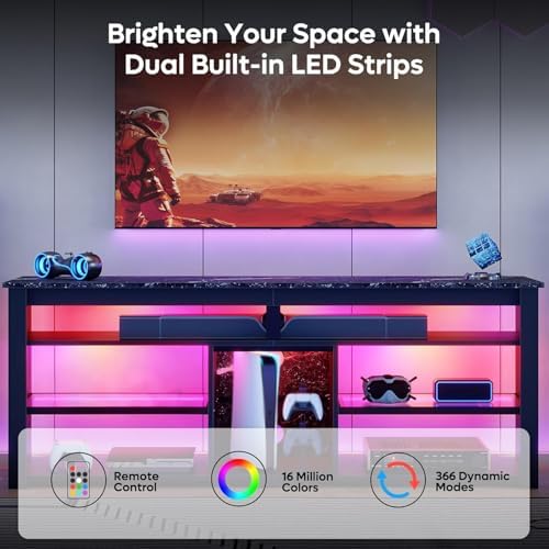 TV Stand for 70 inch TV, Tall  - Gaming Console Entertainment Center 评论和价格