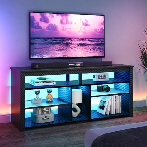 LED Tall TV Stand, Entertainme - Gaming Console Entertainment Center 评论和价格