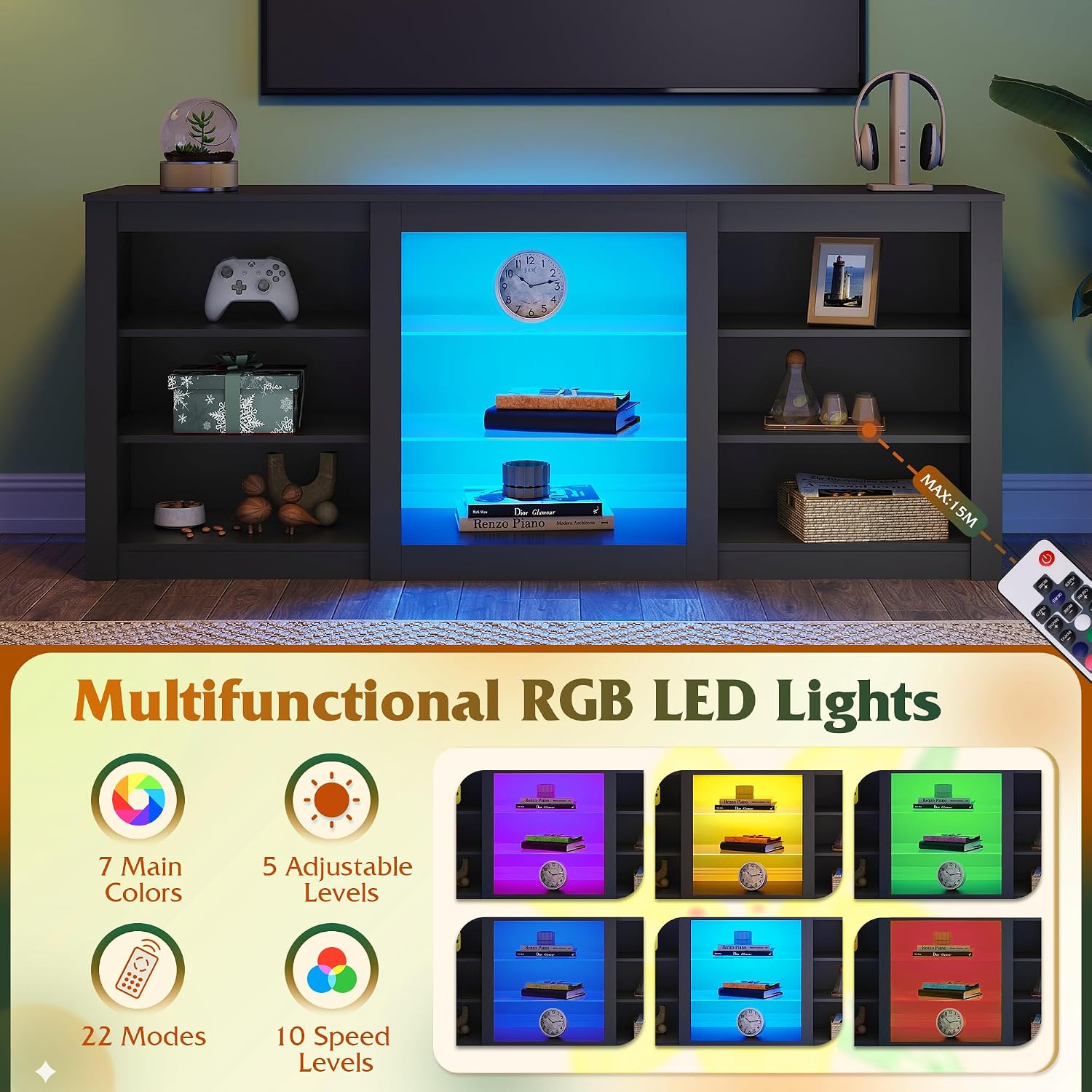 Modern TV Stand Entertainment  - Gaming Console Entertainment Center 评论和价格