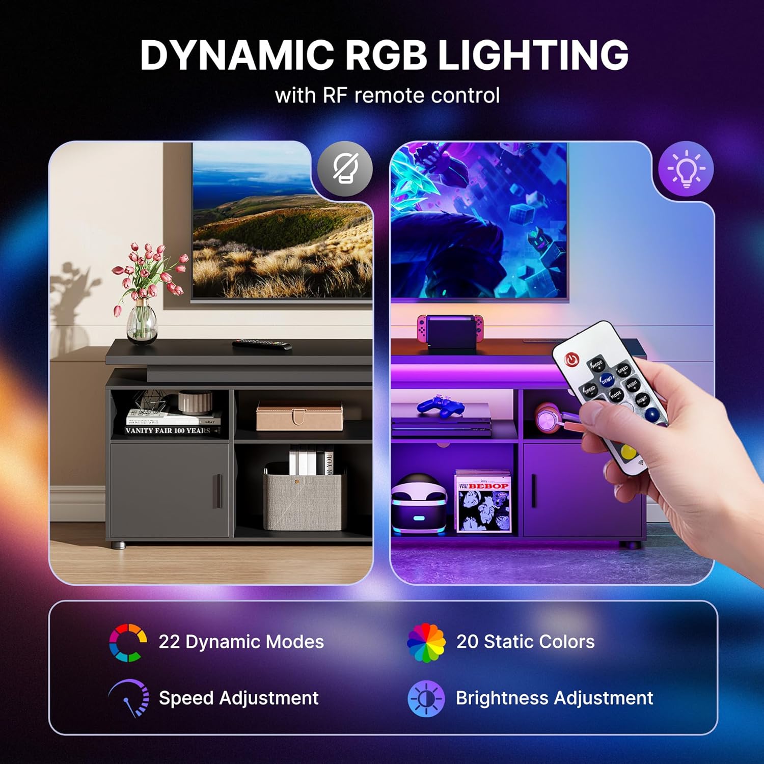 TV Stand, Entertainment Center - Gaming Console Entertainment Center 评论和价格