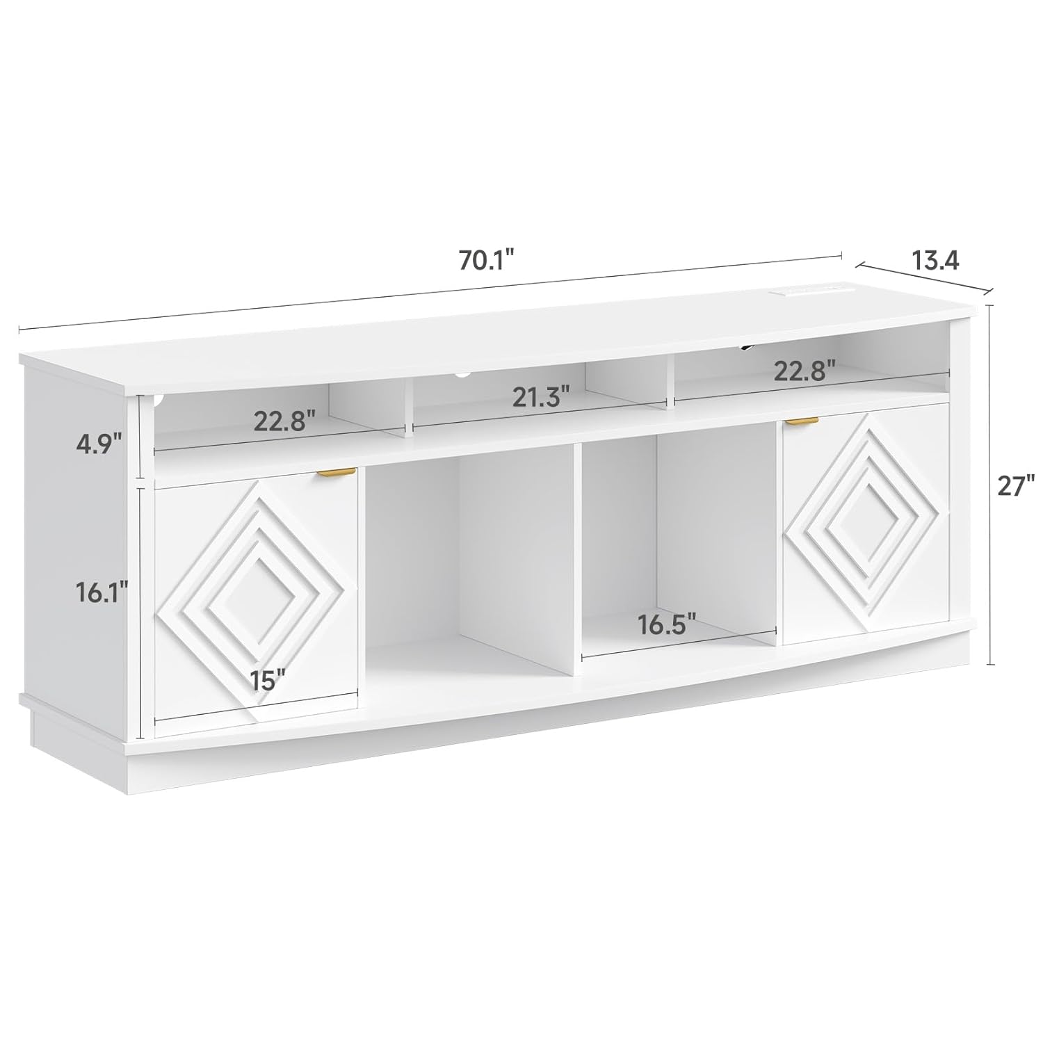 LED TV Stand for 80 Inch TV, E - Gaming Console Entertainment Center 评论和价格