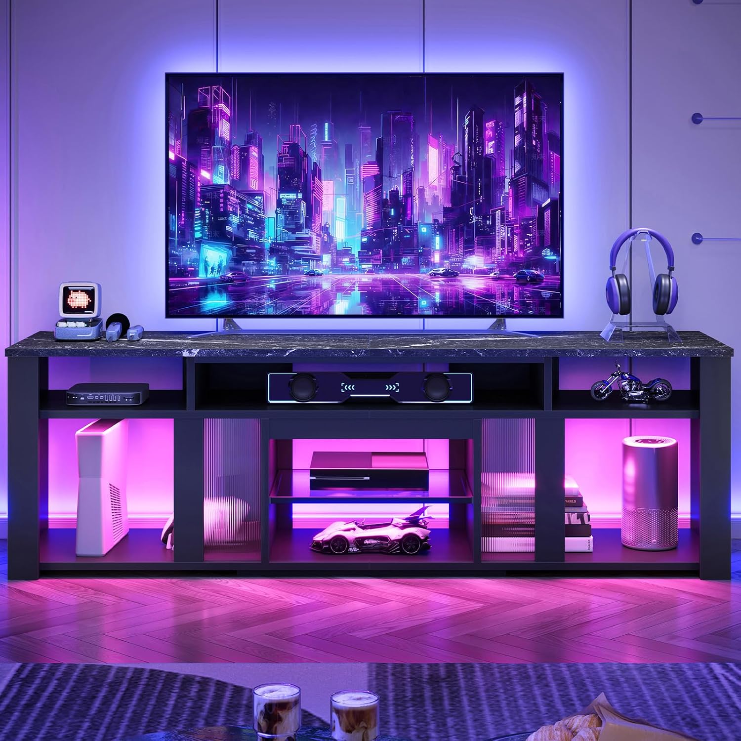80 Inch TV Stand Entertainment - Gaming Console Entertainment Center 评论和价格