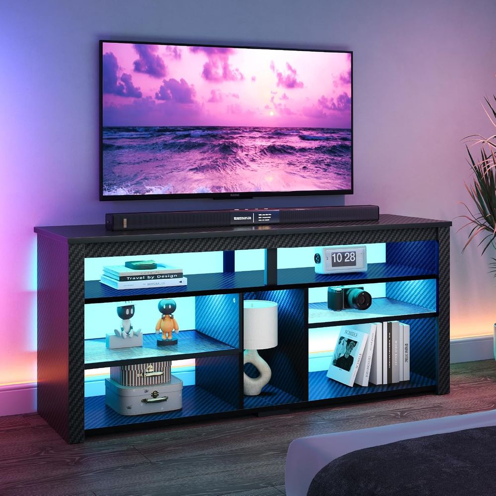 Modern TV Stand for 55-65 Inch - Gaming Console Entertainment Center 评论和价格