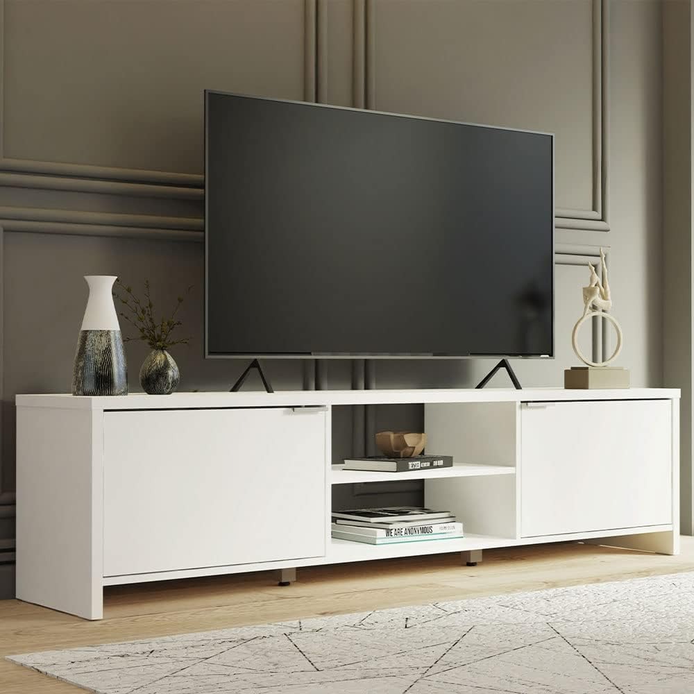 TV Stand Large Media Console w - Gaming Console Entertainment Center 评论和价格