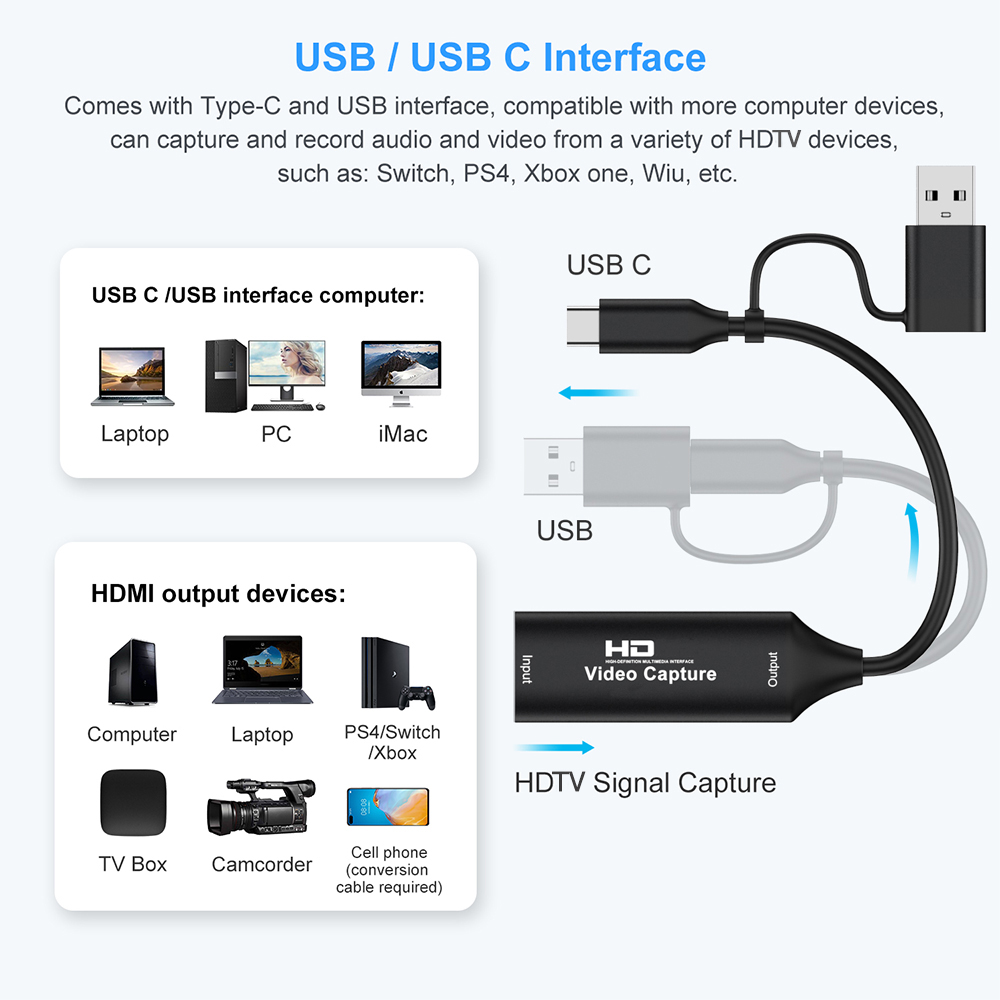 4K HDMI-compatible USB Video C - Gaming Console And Pc 评论和价格
